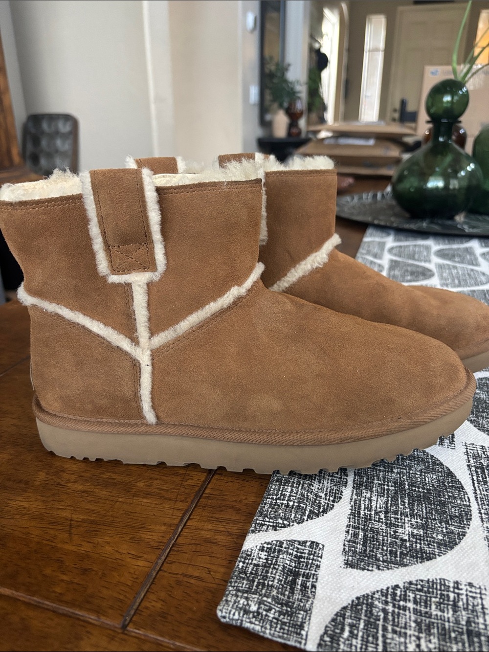UGG Chestnut Suede Shearling Short Boot
